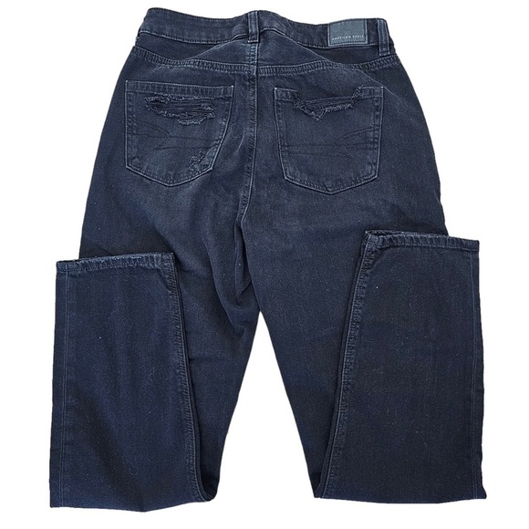 American Eagle Outfitters Mom Jeans destroyed black  size 4 - Picture 10 of 11